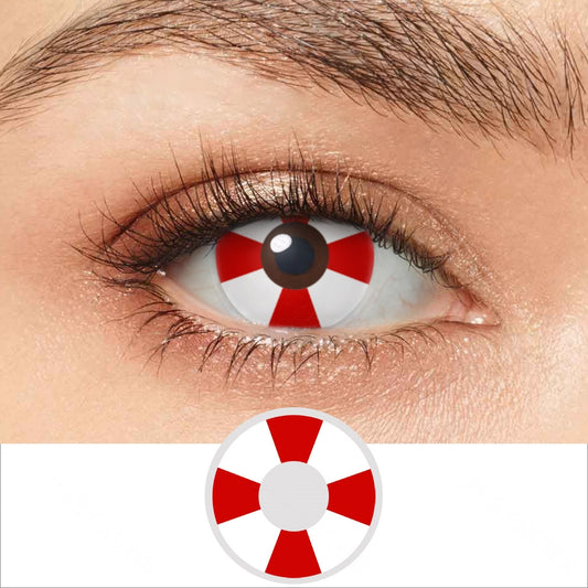 Red White BioHazard Contacts